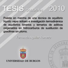 Imagen de la publicación: Puesta en marcha de una técnica de equilibrio líquido vapor isóbaro e investigación termodinámica de equilibrios binarios y ternarios de aditivos oxigenados en hidrocarburos de sustitución de gasolinas sin plomo